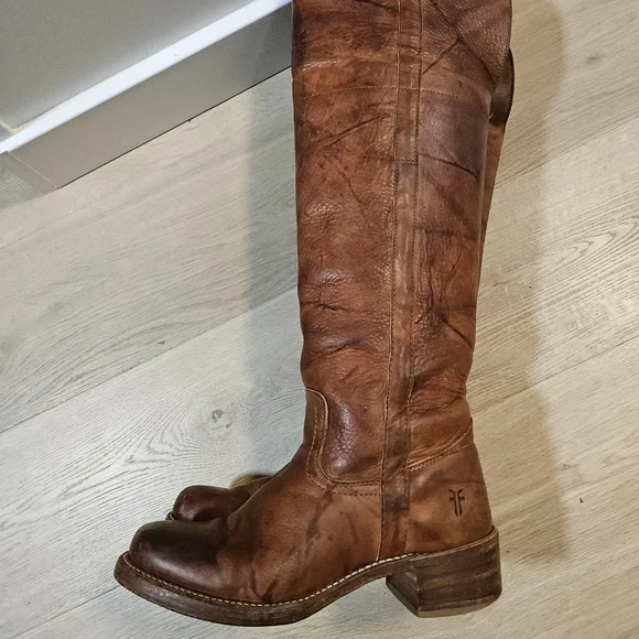 Vintage Frye Campus OTK 14L Boots 8.5 Gorgeous Cognac Patina 😍 - Picture 8 of 11
